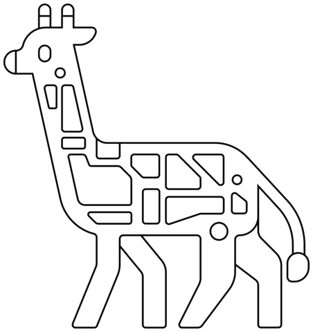 Giraffe Emoji Coloring Page